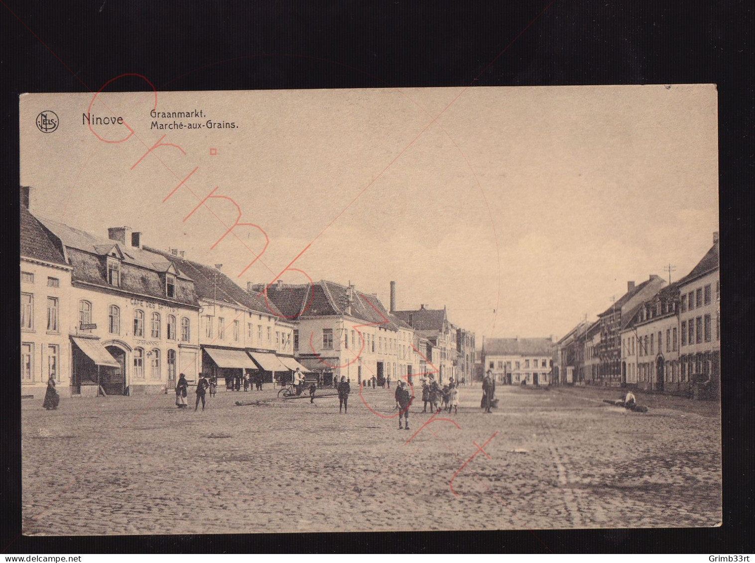 Ninove - Graanmarkt / Marché-aux-Grains - Postkaart - Ninove