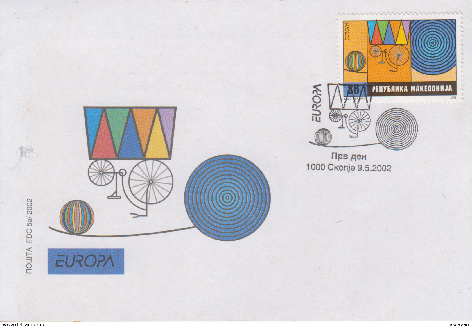 Enveloppe  FDC  1er   Jour    MACEDOINE    Le  CIRQUE     EUROPA    2002 - 2002