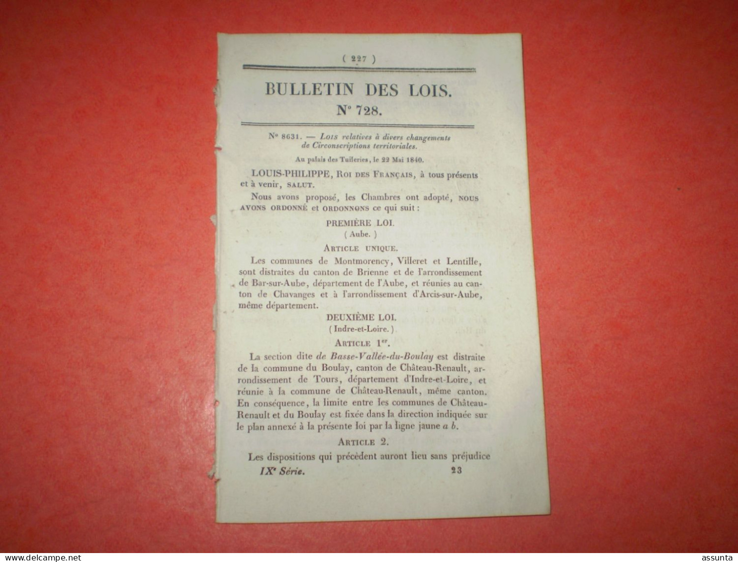 Bulletin Des Lois: Construction Pont Suspendu Sur La Baïse à Vianne Avec Les Tarifs De Passage. Circonscriptions Territ - Decrees & Laws