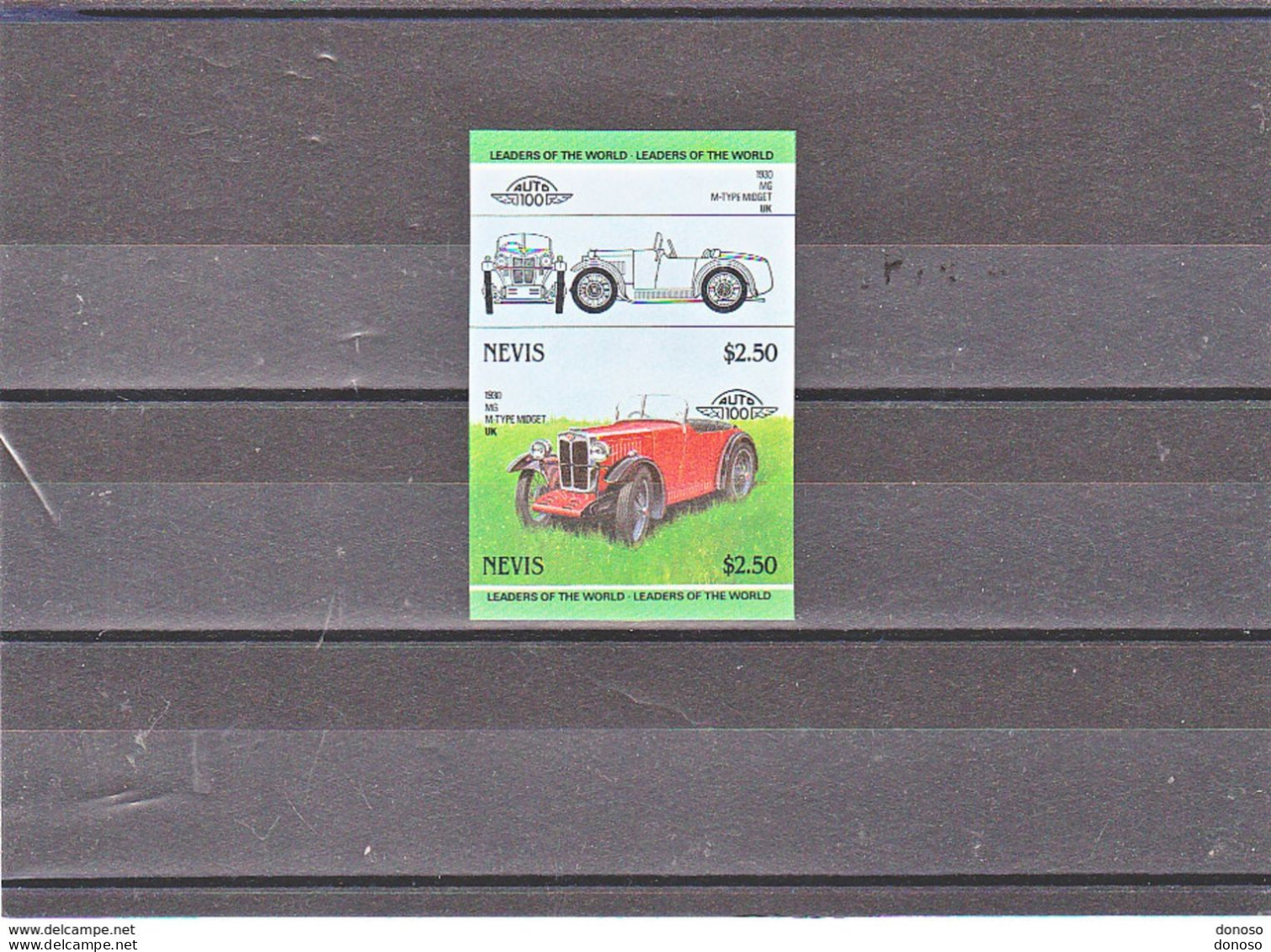 NEVIS  1985 VOITURES III MG MIDGET Yvert 262-263 NEUF** MNH Non Dentelé Imperforated - St.Kitts-et-Nevis ( 1983-...)