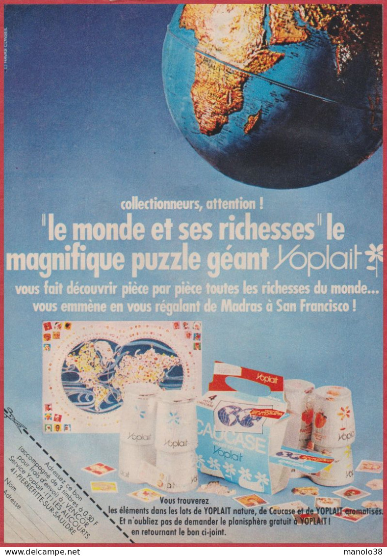 Yoplait. Yaourt. "Le Monde Et Ses Richesses", Le Puzzle Géant Yoplait. 1970. - Advertising