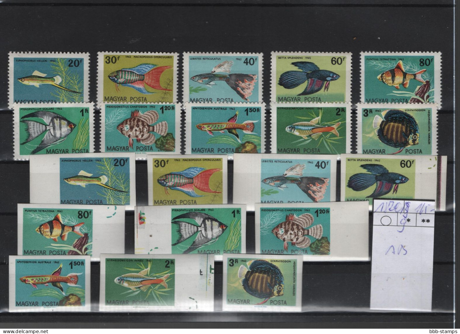 Ungarn Michel Cat.No. Mnh/** 1820/1829 A/B Fish - Neufs