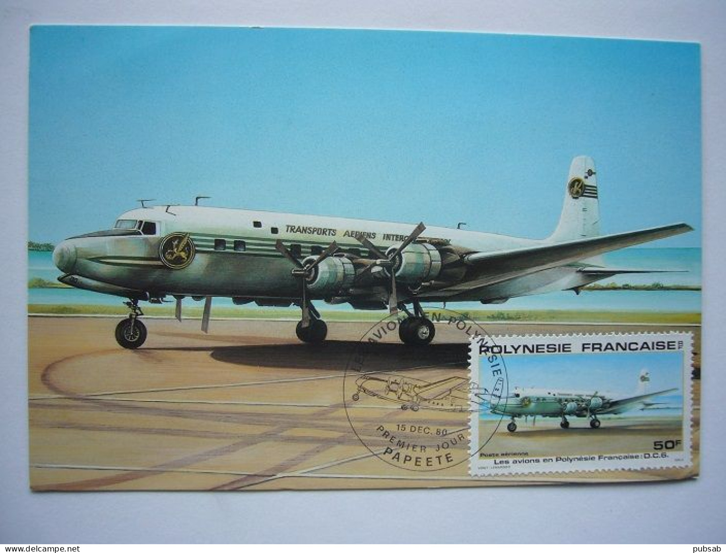 Avion / Airplane / TAI - TRANSPORTS AERIENS INTERNATIONAUX / Douglas DC/ Carte Maximum - 1946-....: Era Moderna
