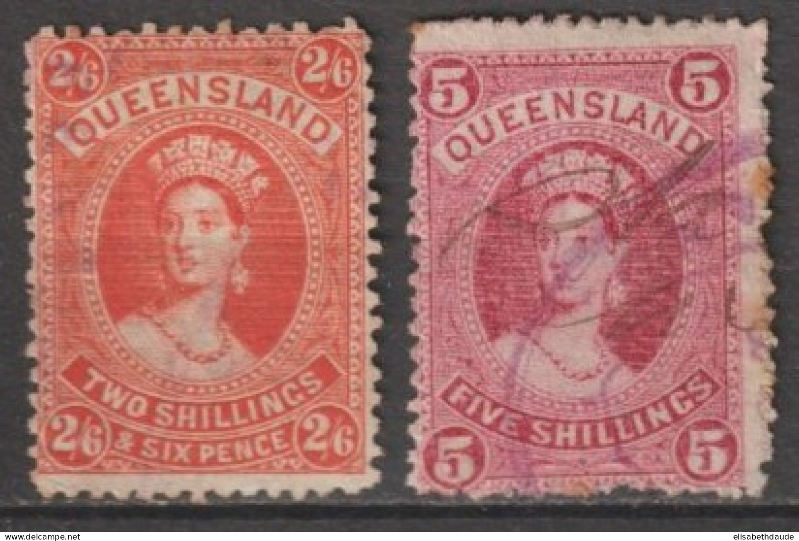 1882 - QUEENSLAND - YVERT N°47/48 OBLITERES  - COTE = 70 EUR - Gebraucht