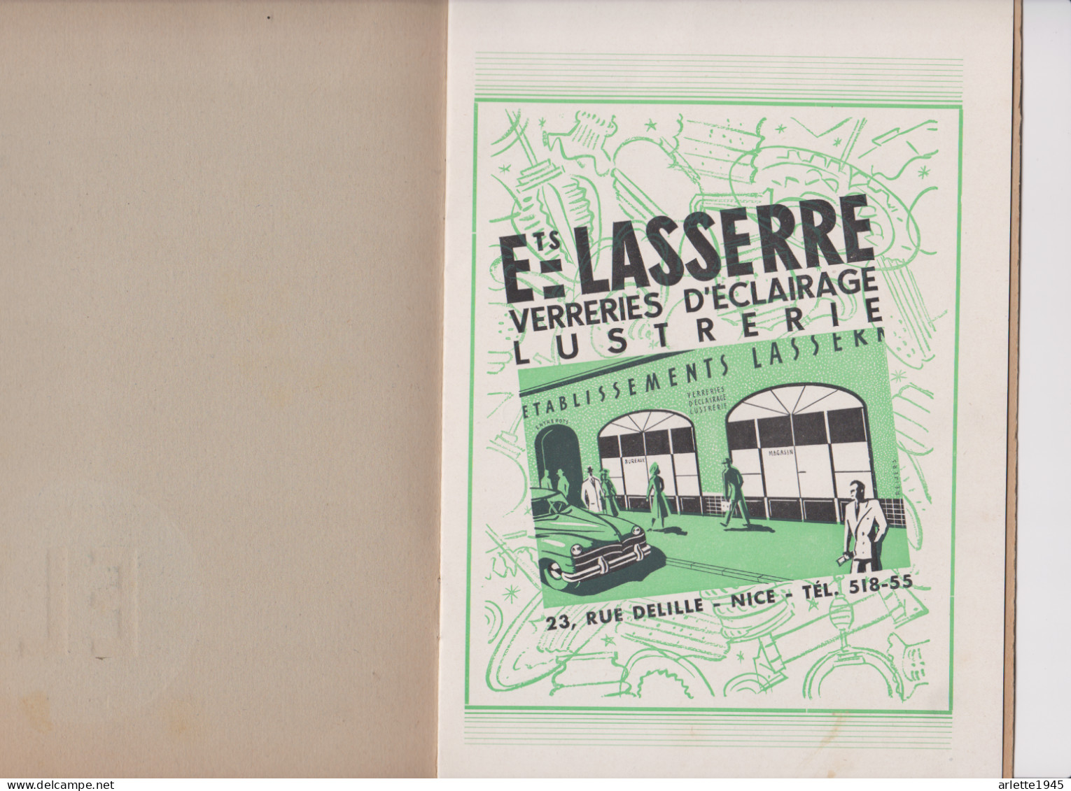 ETs LASSERE VERRERIES D'ECLAIRAGE LUSTRERIE à NICE 12 PAGES - Luminaires & Lustres