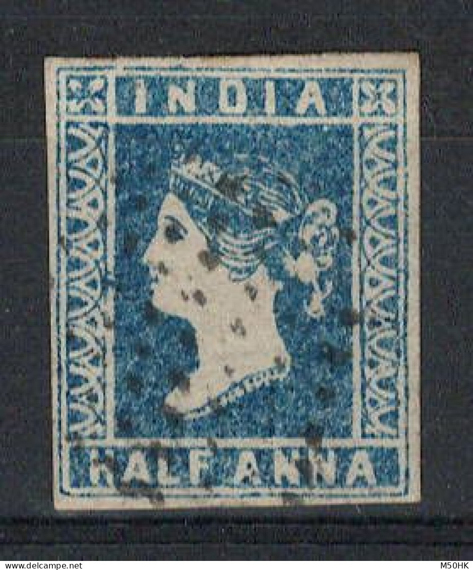 Inde Anglaise - YV 2A Oblitéré , 4 Marges , Pas Aminci - 1854 East India Company Administration