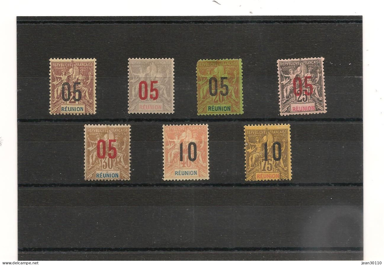 RÉUNION 1912 N°72/79 *et Oblitérés Cote: 20,00 € - Ungebraucht