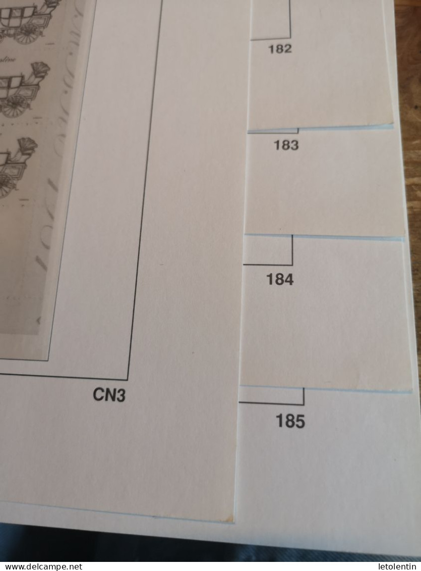 FEUILLES LX DAVO DE FRANCE POUR 1987 (AVEC POCHETTES) F 182/185+CN3 - Vordruckblätter