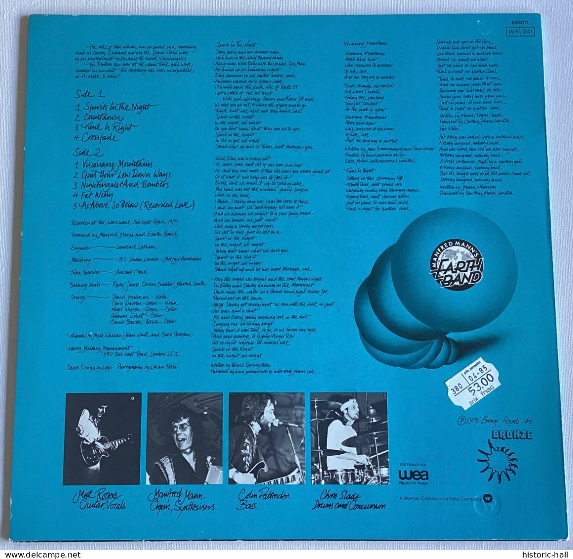 MANFRED MANN’S EARTH BAND - Nightingales And Bombers - LP - 1975 -  French Press - Rock