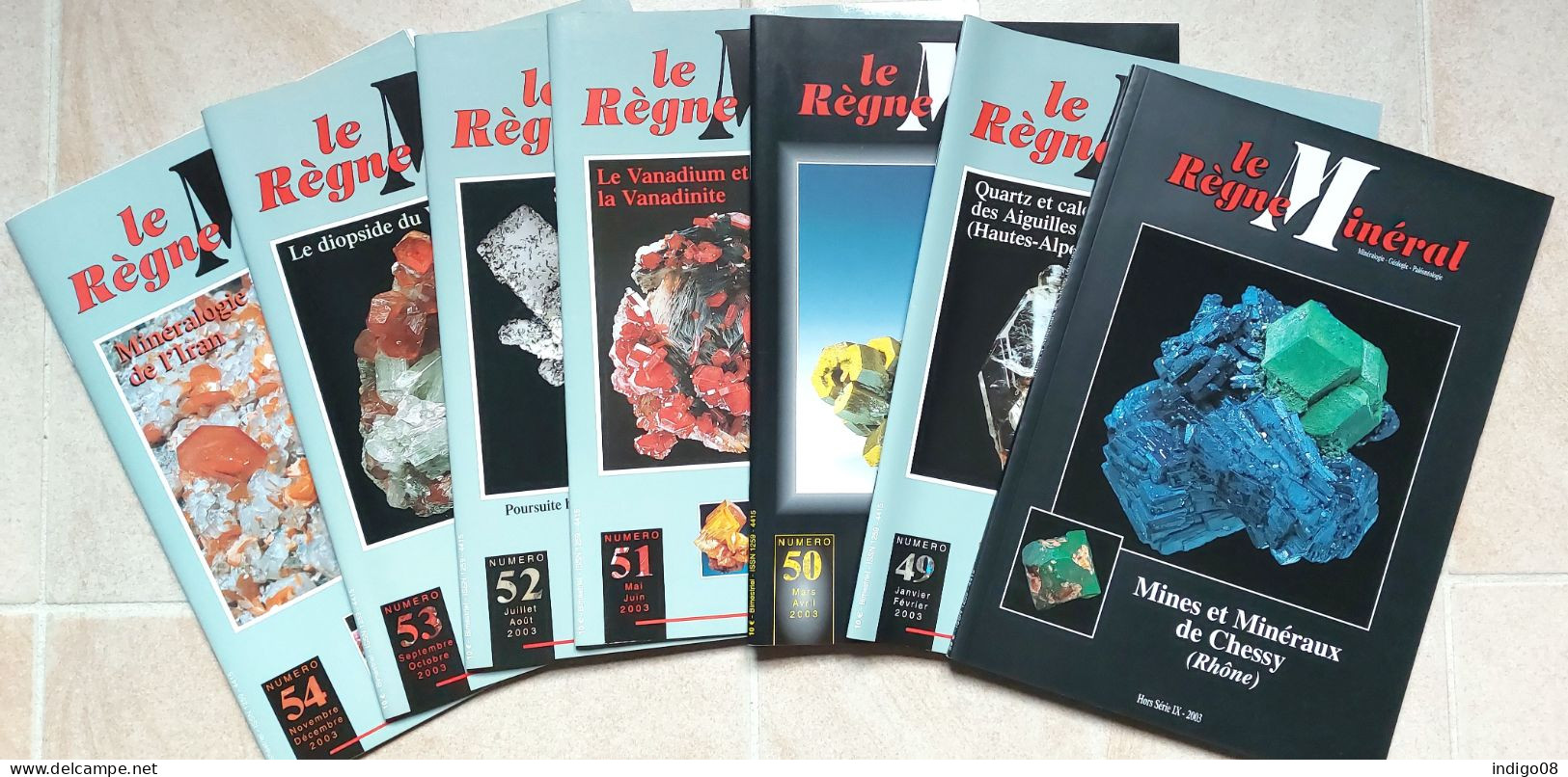 Revue Le Règne Minéral Année 2003 N° 49, 50, 51, 52, 53 Et 54 + Hors Série IX - Minerals