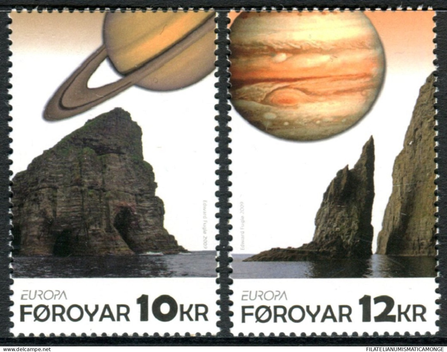  Tema Europa -    CEPT  Feroe 2009. Astronomía  (2 Sellos)  -  Nº 671/672       - Faroe Islands