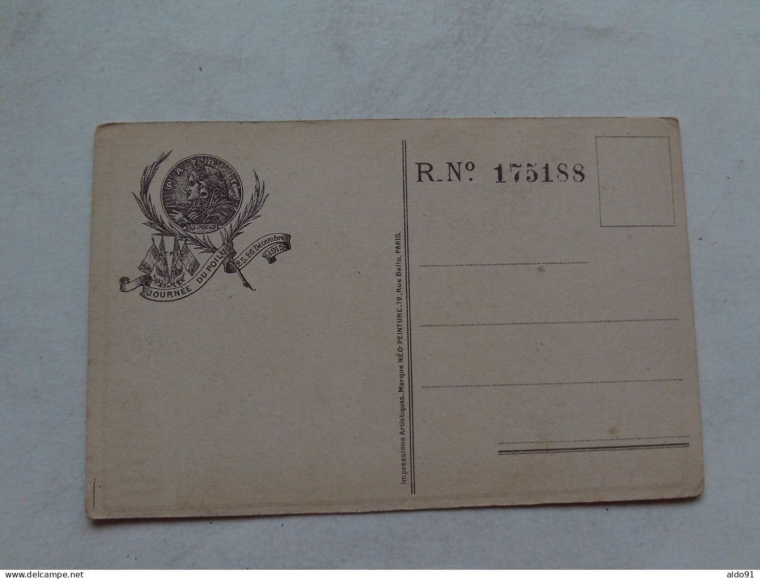 (Militaria - Patriotisme - Souvenir..)  - Carte " JOURNEE Du POILU - 25 Et 26 Décembre 1915 " ...........voir Scans - Patriotic