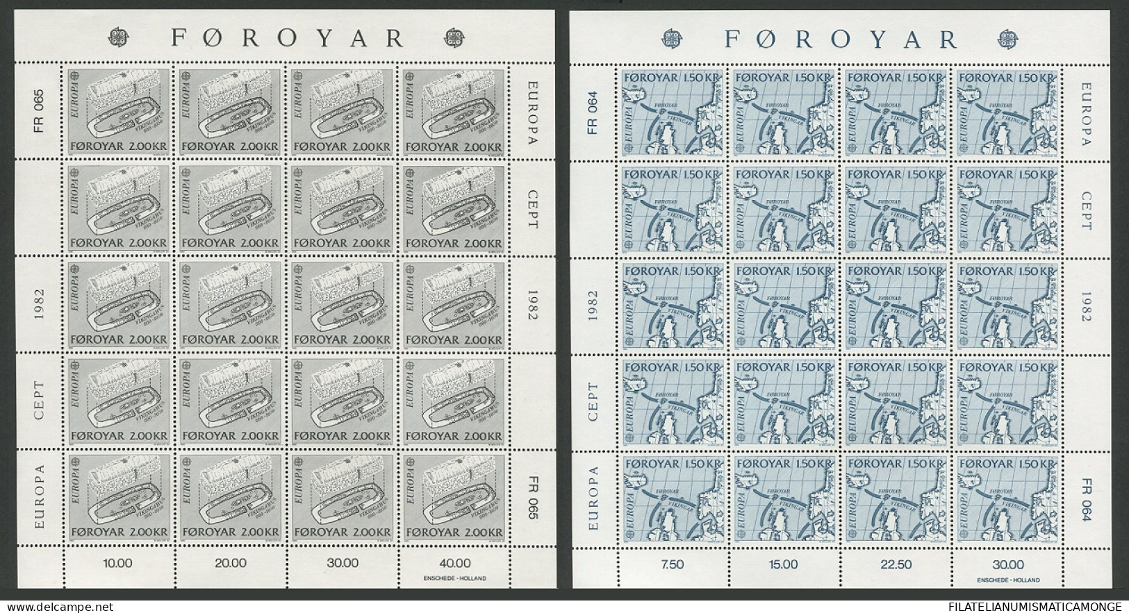  Tema Europa -    CEPT  Feroe'82 En Minipliego De 20 Series       Feroe'82 En M - Faroe Islands