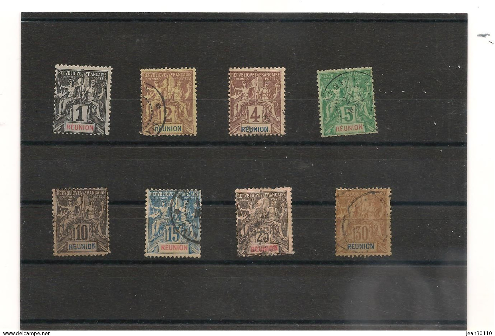 RÉUNION 1892 N°32/37-39/40  Oblitérés Cote : 33,00 € - Gebraucht