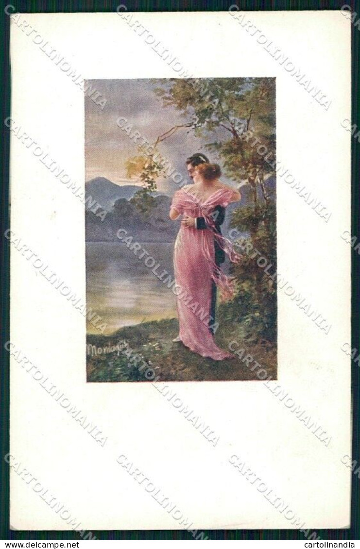 Artist Signed Montaguti Romantic Couple Serie 293-2 Cartolina XP8438 - Other & Unclassified