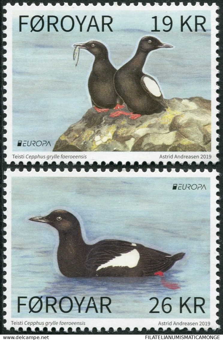  Tema Europa -    CEPT  Feroe 2019  "Aves Nacionales"  (2 Sellos)- Nº949/50     - Faroe Islands