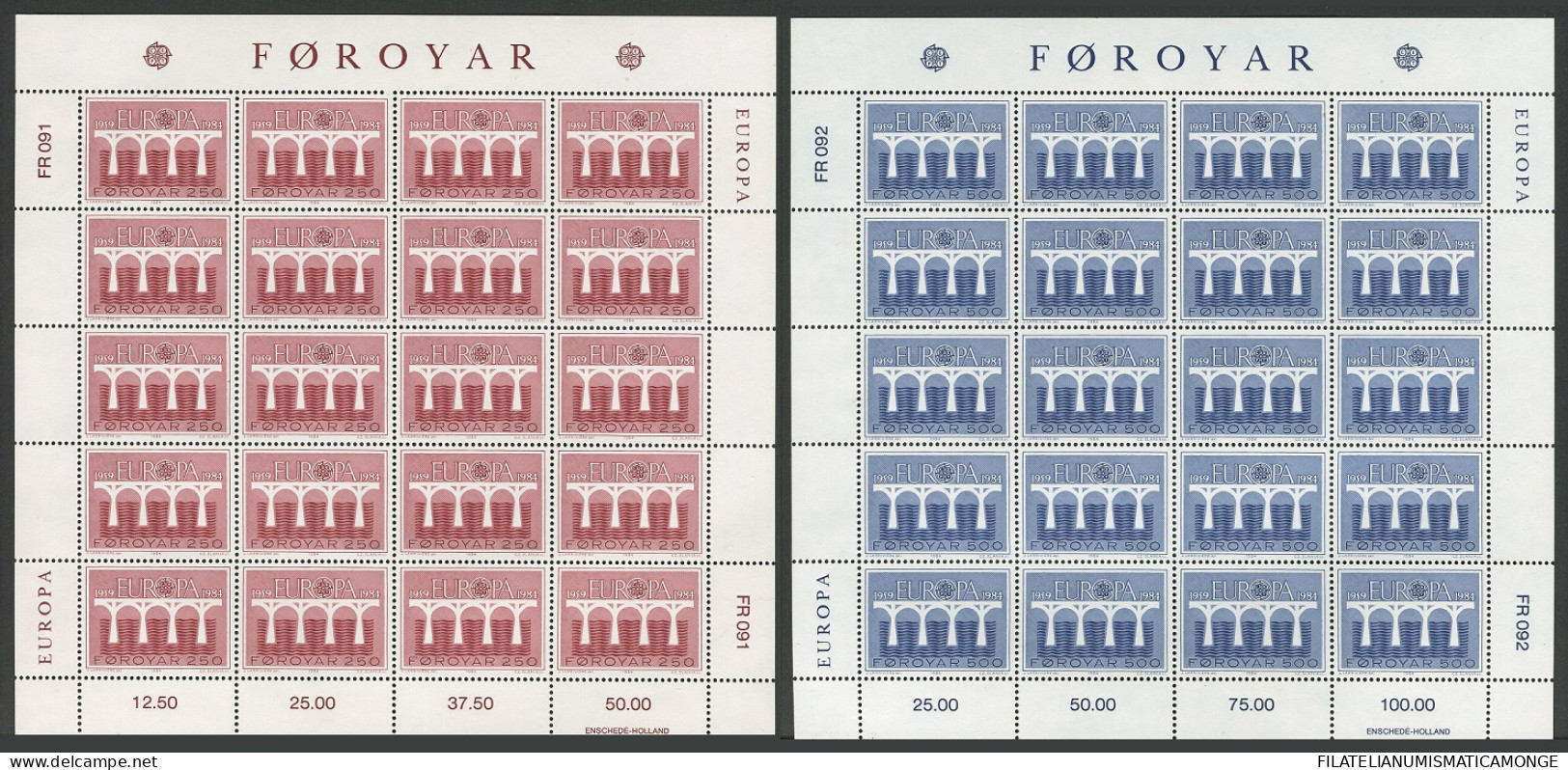  Tema Europa -    CEPT  Feroe 1984 En Mh De 20 Series       Feroe 1984 En Mh De - Faroe Islands