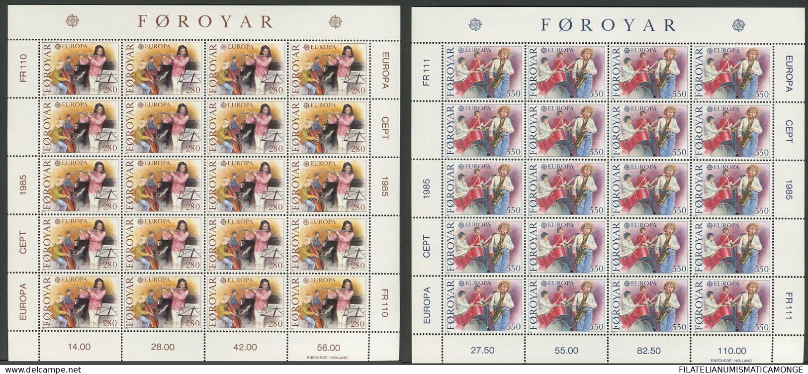  Tema Europa -    CEPT  Feroe 1985 En Mh De 20 Series       Feroe 1985 En Mh De - Faroe Islands