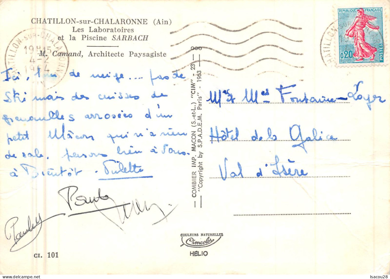 01 - Ain - Chatillon-sur-Chalaronne - Les Laboratoires Et La Piscine SARBACH - 1964  - Editions Combier - Châtillon-sur-Chalaronne