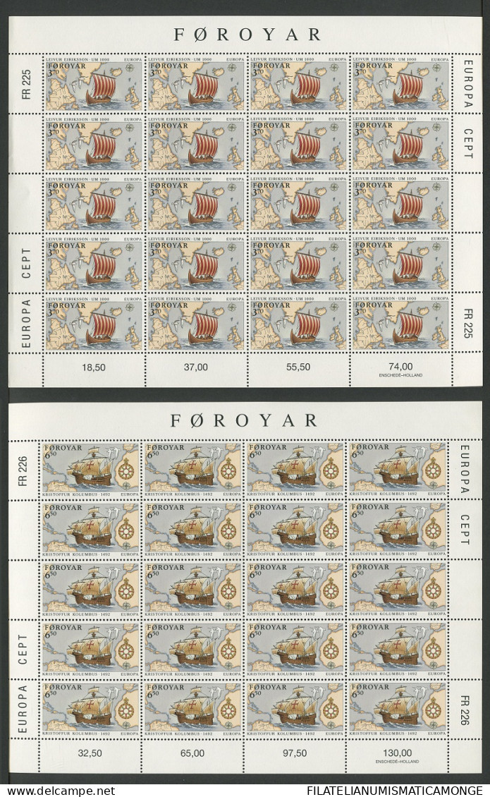  Tema Europa -    CEPT  Feroe 1992 En Mh De 20 Series       Feroe 1992 En Mh De - Faroe Islands