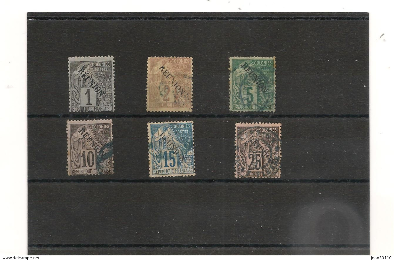 RÉUNION 1891 N° 17/18-20/22-24  Oblitérés Cote : 43,00€ - Used Stamps