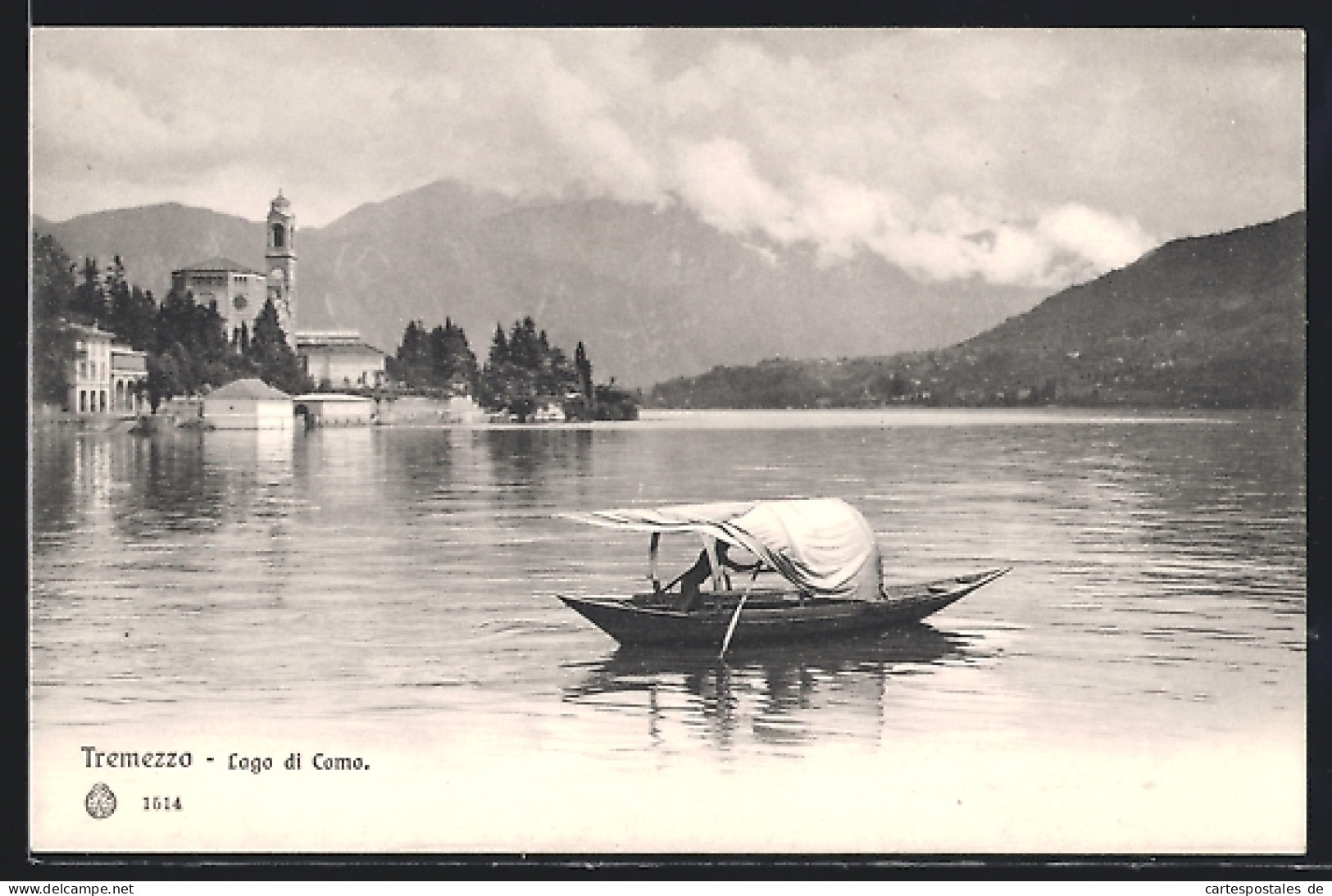 Cartolina Tremezzo, Blick Zum Ort, Boot Auf Dem Lago Di Como  - Como