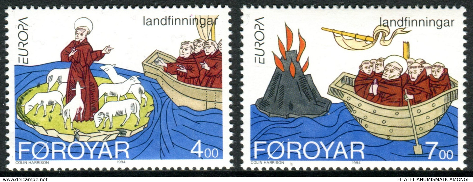  Tema Europa -    CEPT  Feroe. 1994. "Europa Y Los Descubrimientos" (2 Sellos)  - Faroe Islands