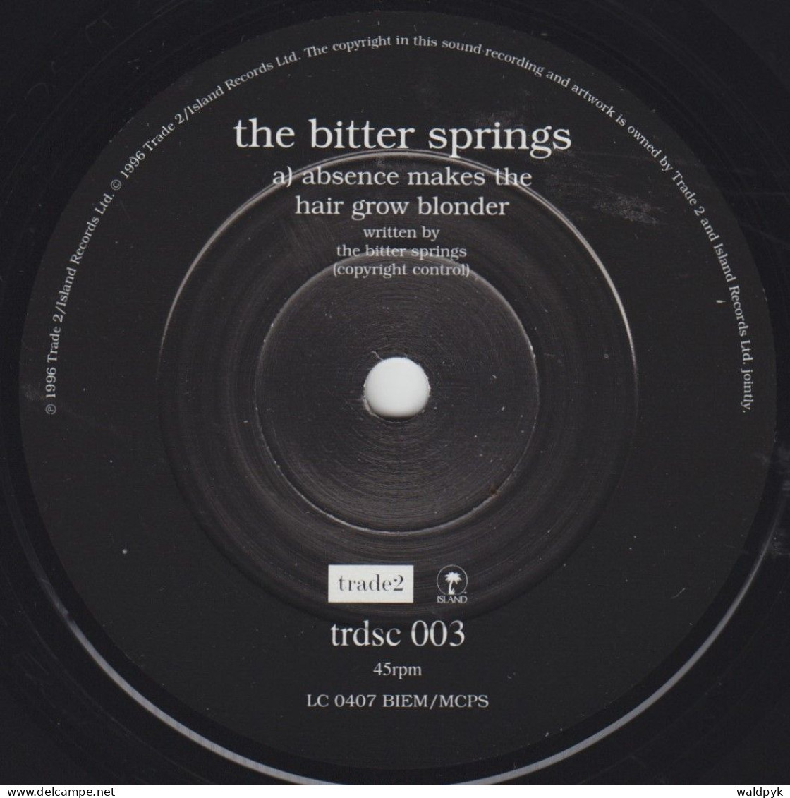 THE BITTER SPRINGS - Absence Makes The Hair Grow Blonder - Other - English Music