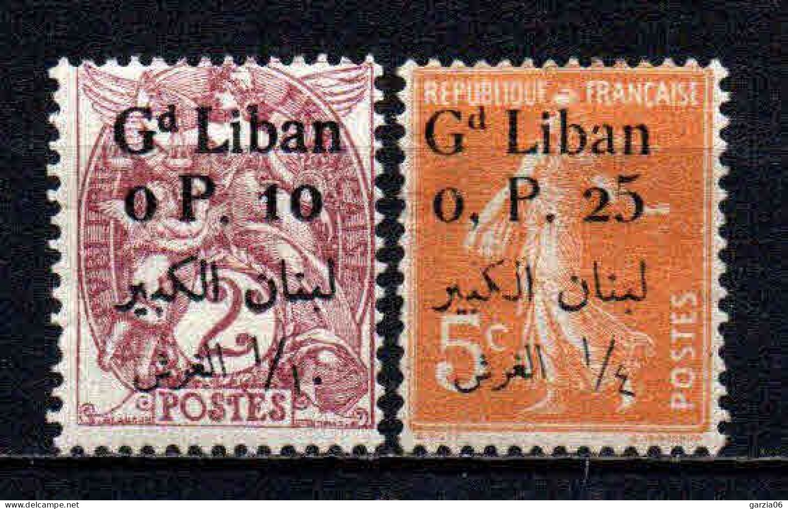 Grand Liban - 1924 - Tb De France Surch   - N° 22/23 - Neufs * - MLH - Nuovi