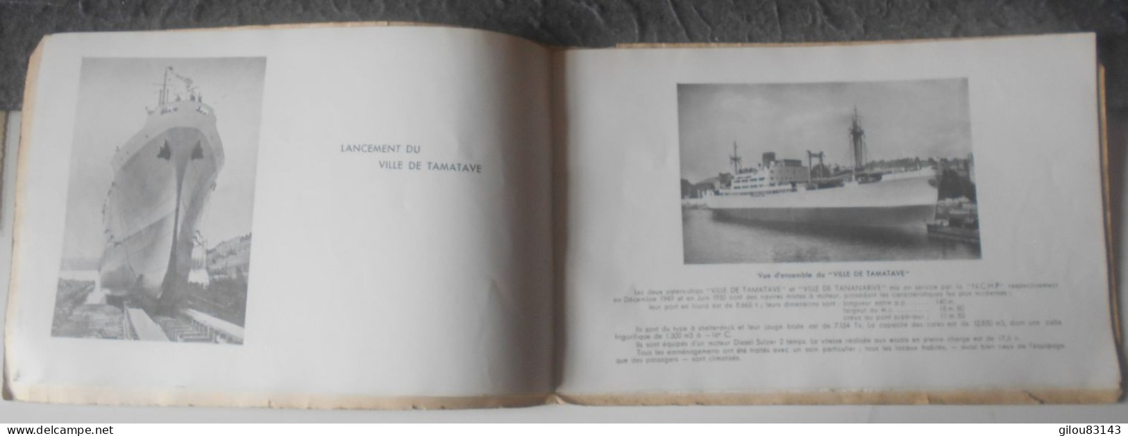 Livret Compagnie Havraise De Transport Maritime, Lancement Du Ville De Tamatave (28 Pages). - Sonstige & Ohne Zuordnung
