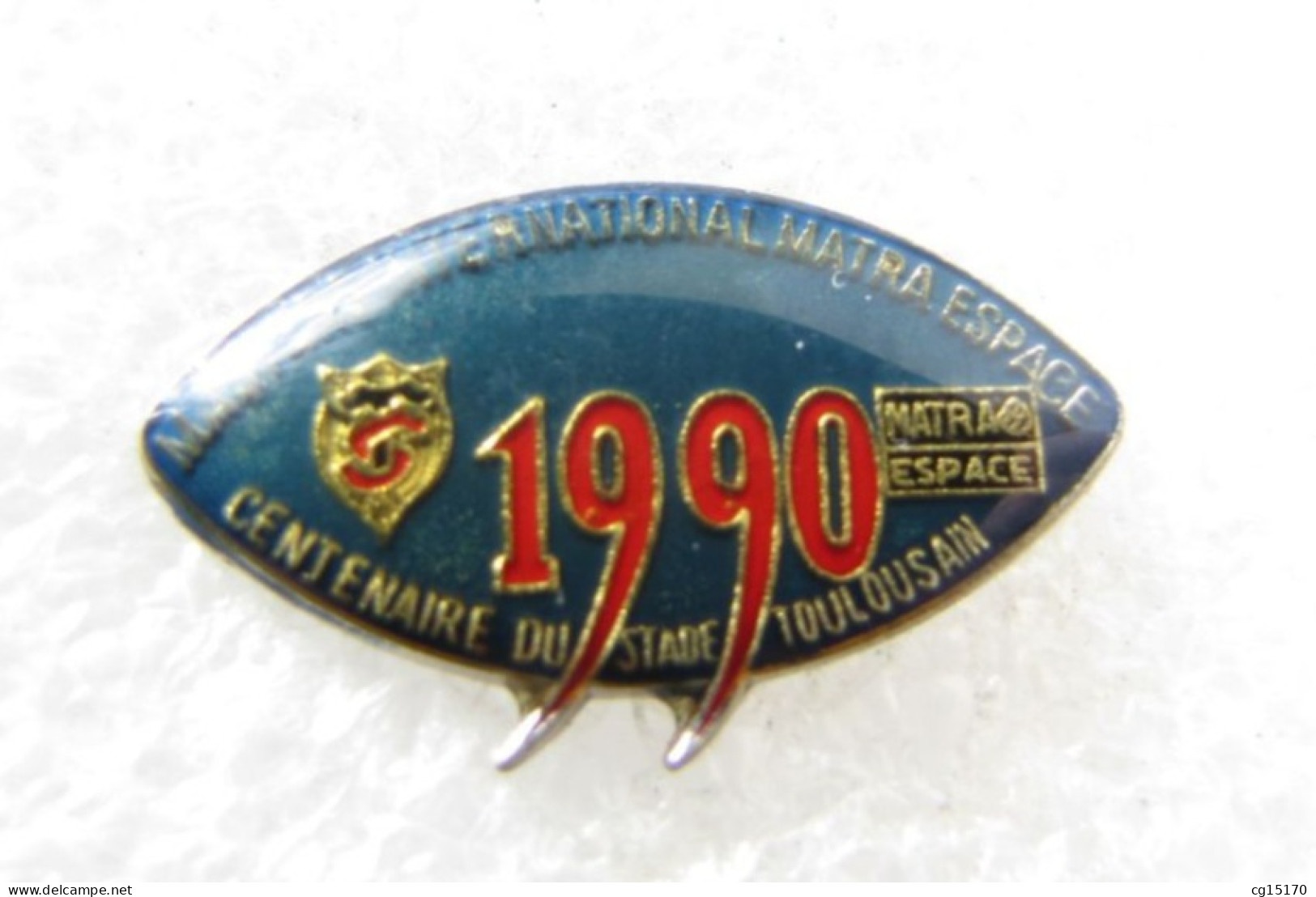PIN'S    RUGBY 1990  CENTENAIRE DU STADE TOULOUSAIN  MATRA ESPACE - Rugby