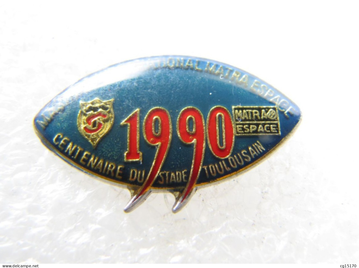 PIN'S    RUGBY 1990  CENTENAIRE DU STADE TOULOUSAIN  MATRA ESPACE - Rugby