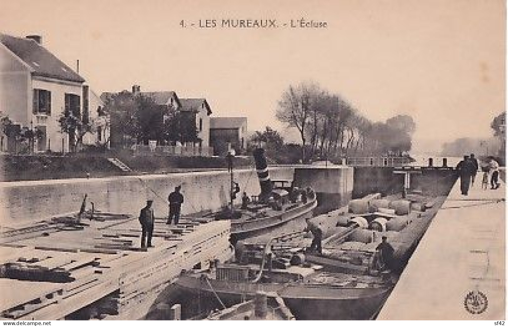 LES MUREAUX     L écluse       PENICHE  NIGER +  TOUEUR - Les Mureaux