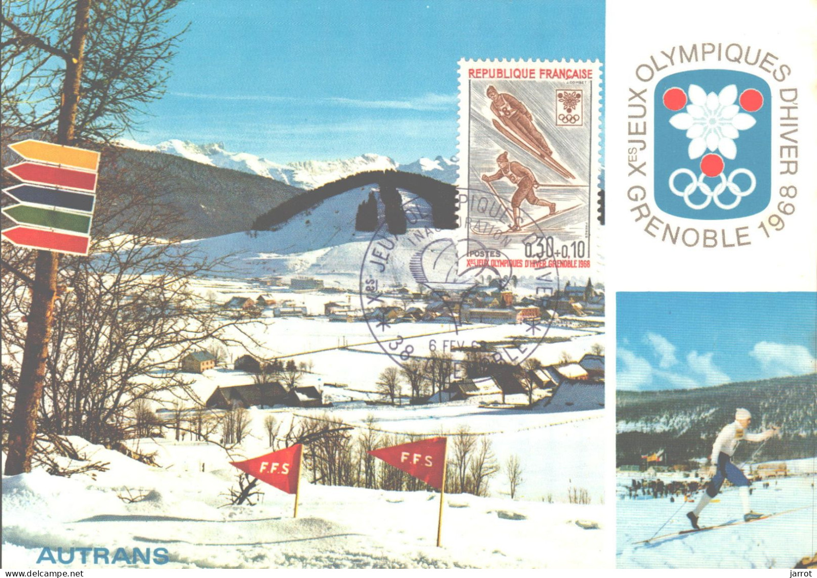 6 séries Fdc et cartes maxi JOde Grenoble (FDC,Inauguration et flamme) soit 30 souvenirs