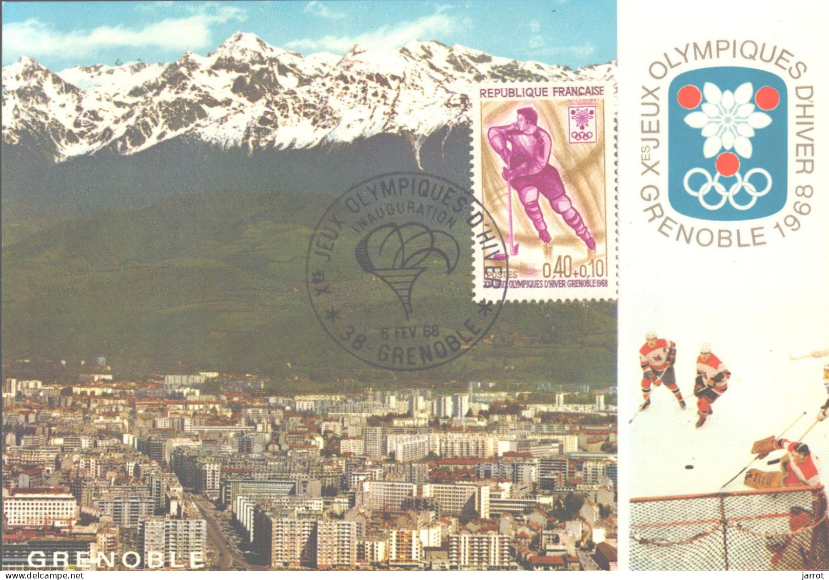 6 séries Fdc et cartes maxi JOde Grenoble (FDC,Inauguration et flamme) soit 30 souvenirs