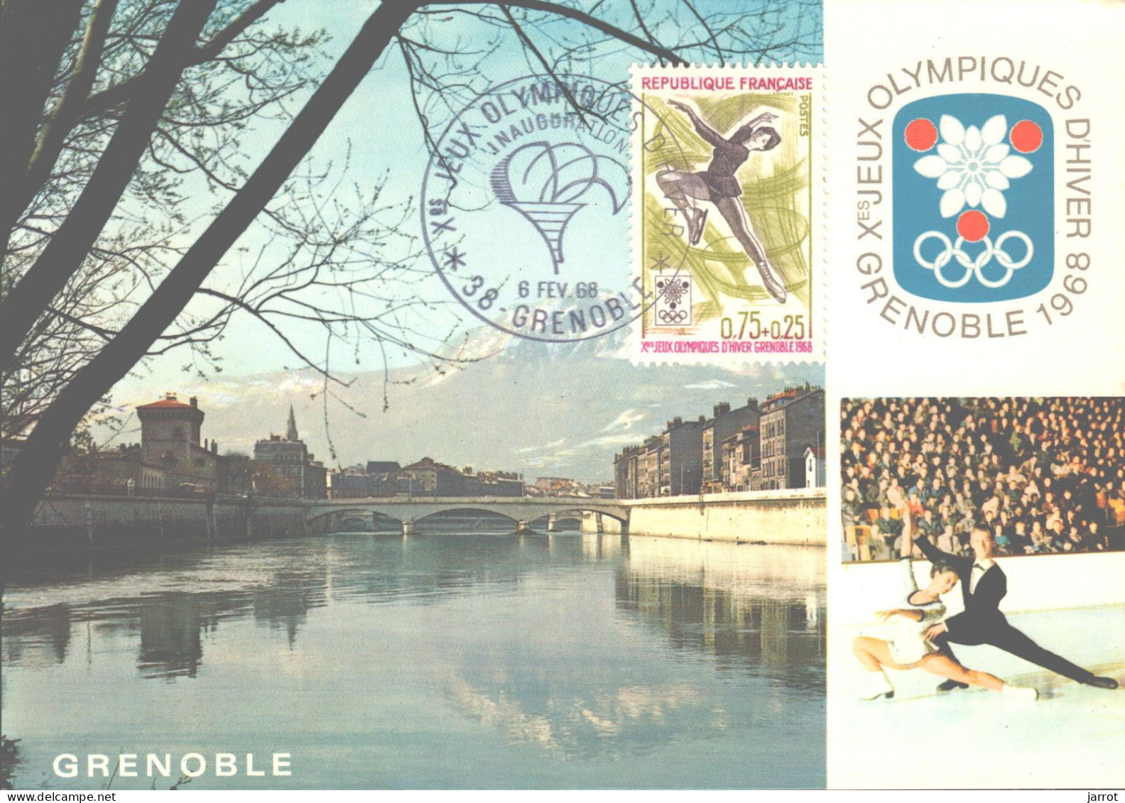 6 séries Fdc et cartes maxi JOde Grenoble (FDC,Inauguration et flamme) soit 30 souvenirs