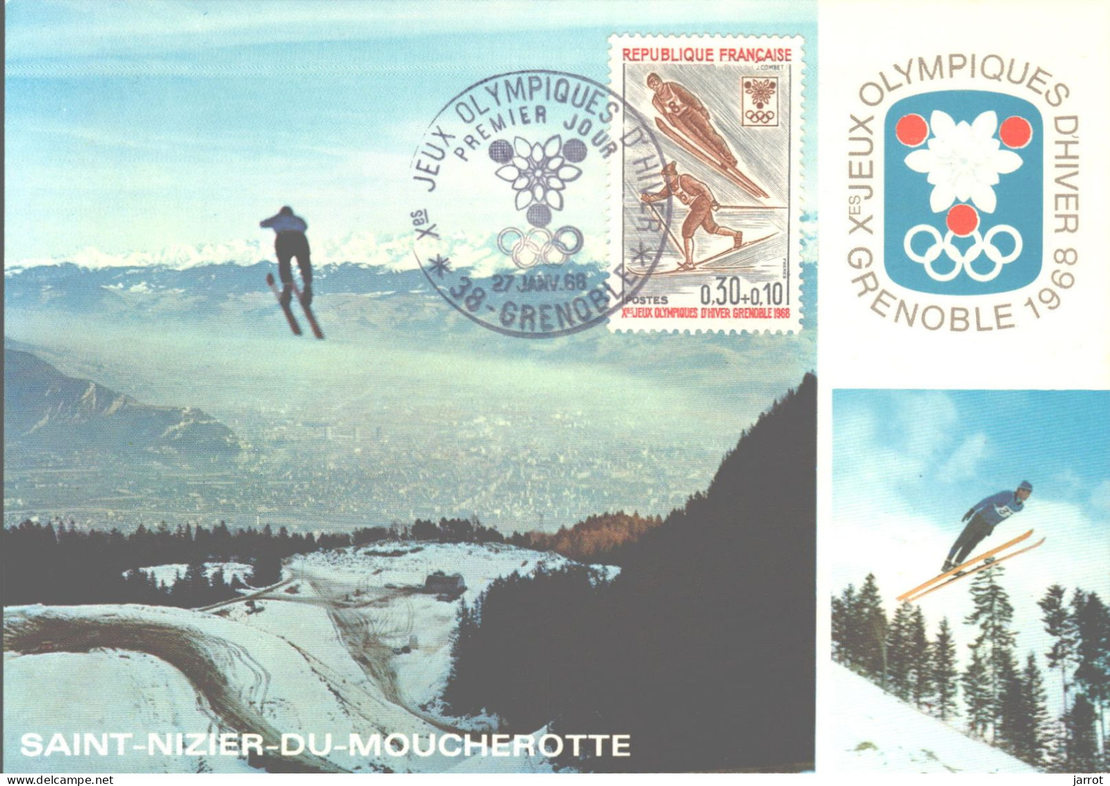 6 séries Fdc et cartes maxi JOde Grenoble (FDC,Inauguration et flamme) soit 30 souvenirs