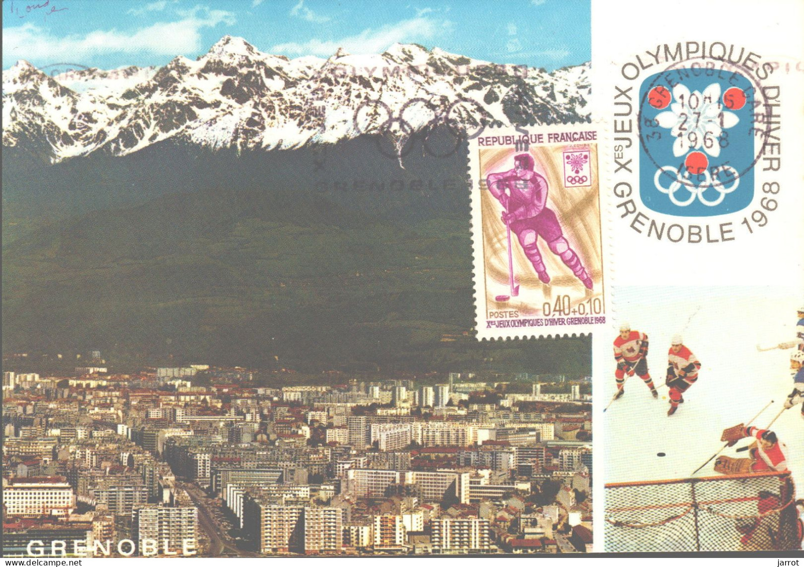 6 séries Fdc et cartes maxi JOde Grenoble (FDC,Inauguration et flamme) soit 30 souvenirs