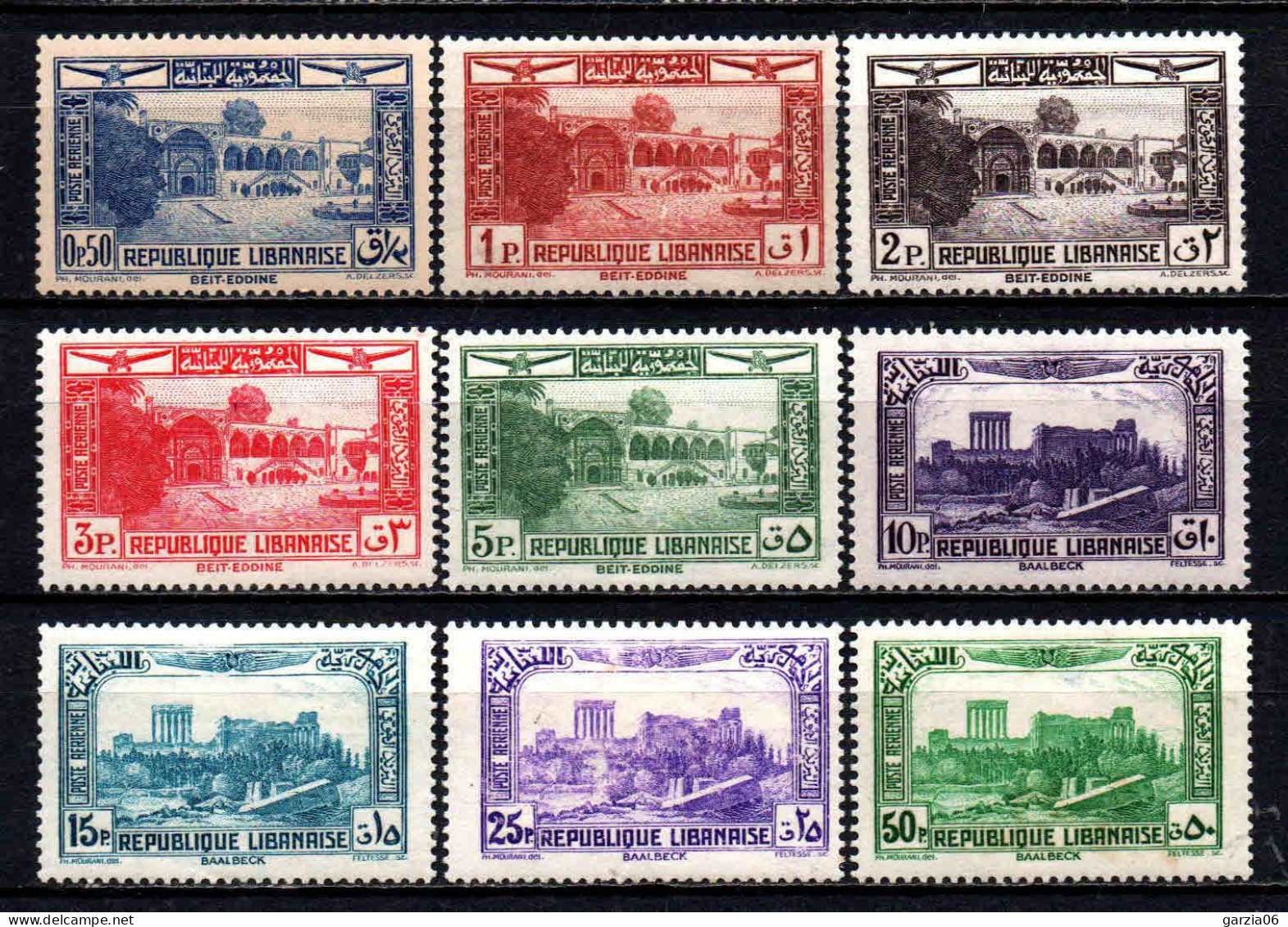 Grand Liban -  1937 - Paysages   - PA 65 à 73  - Neufs * - MLH - Poste Aérienne