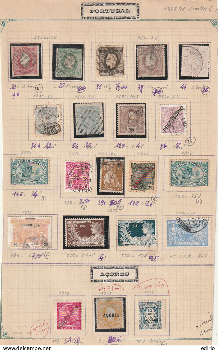 ///  PORTUGAL ///   PORTUGAL ET ACORES  Petit Lot Premiers Timbres Forte Côte Totale Sup 350€ - Altri & Non Classificati