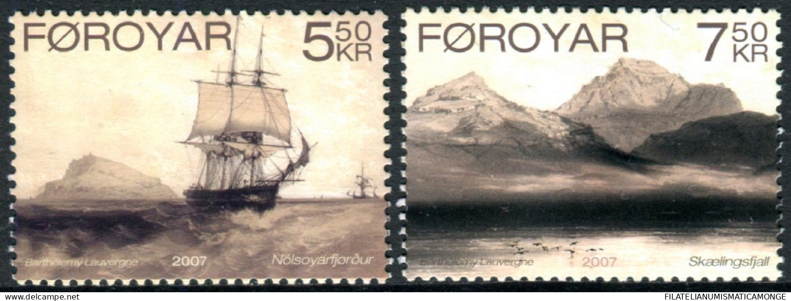 Feroe 2007 Correo 582/83 **/MNH Litografías Antiguas (proc. De Carnet)   (2 Sel - Faroe Islands