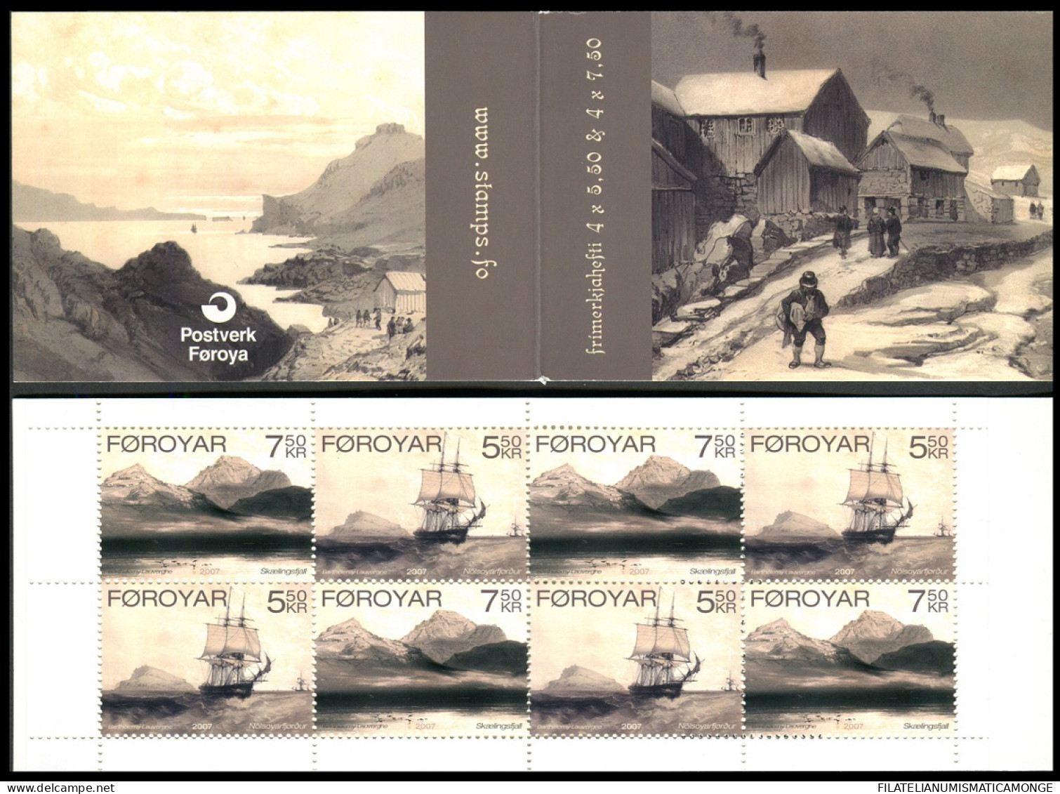 Feroe 2007 Correo 582.C **/MNH Carnet - Litografías Antiguas  - Faroe Islands