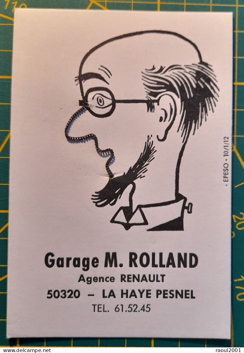 Carte Publicitaire Originale Humoristique à Système Chainette - GARAGE Agence RENAULT M. Rolland . LA HAYE PESNEL - 50 - A Systèmes