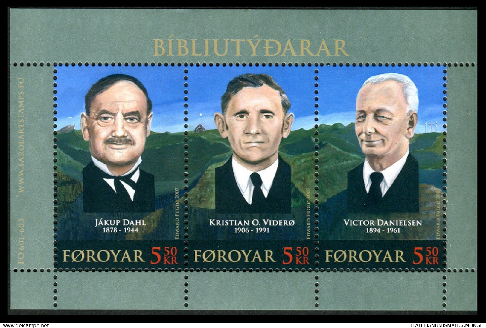 Feroe 2007 Hojas Bloque 21 **/MNH Traductores De La Biblia  - Faroe Islands