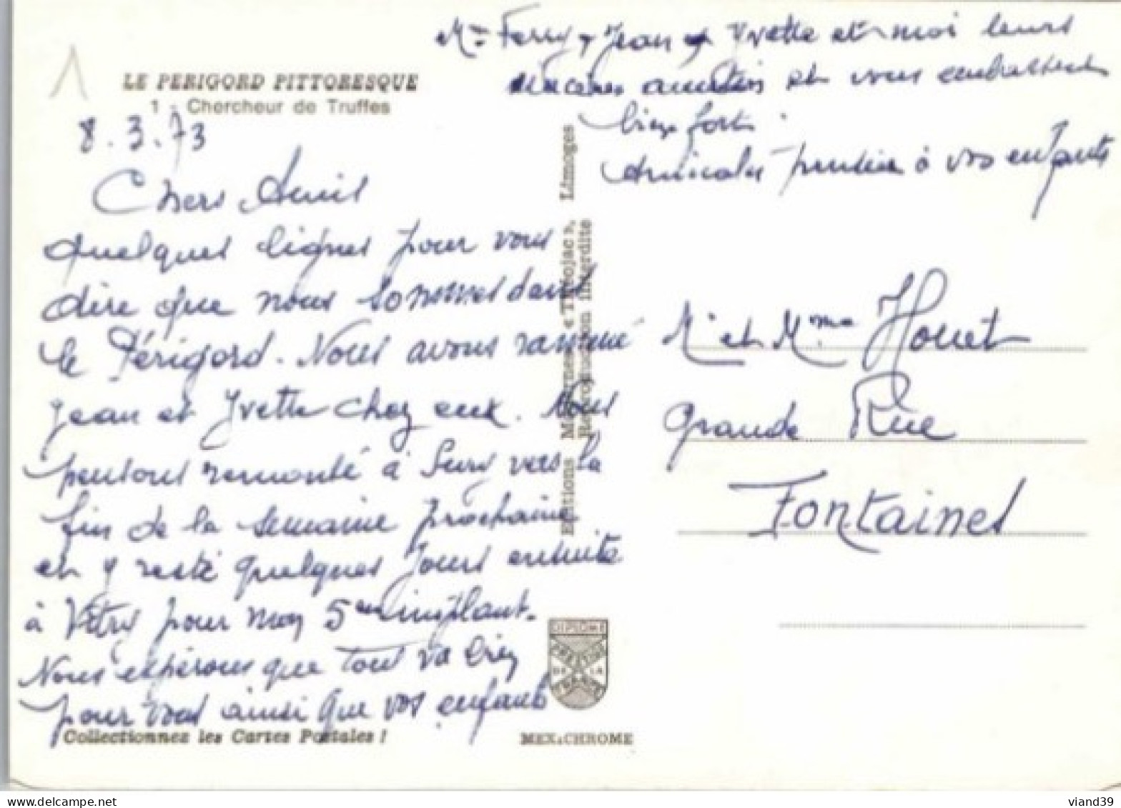 Perigord Pittoresque. -  Cochon Chercheur De Truffes.   Carte Datée De 1973 - Aquitaine