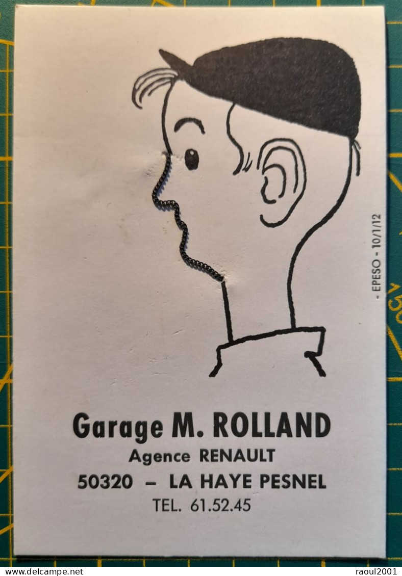 Carte Publicitaire Originale Humoristique à Système Chainette - GARAGE Agence RENAULT M. Rolland . LA HAYE PESNEL - 50 - Cartoline Con Meccanismi