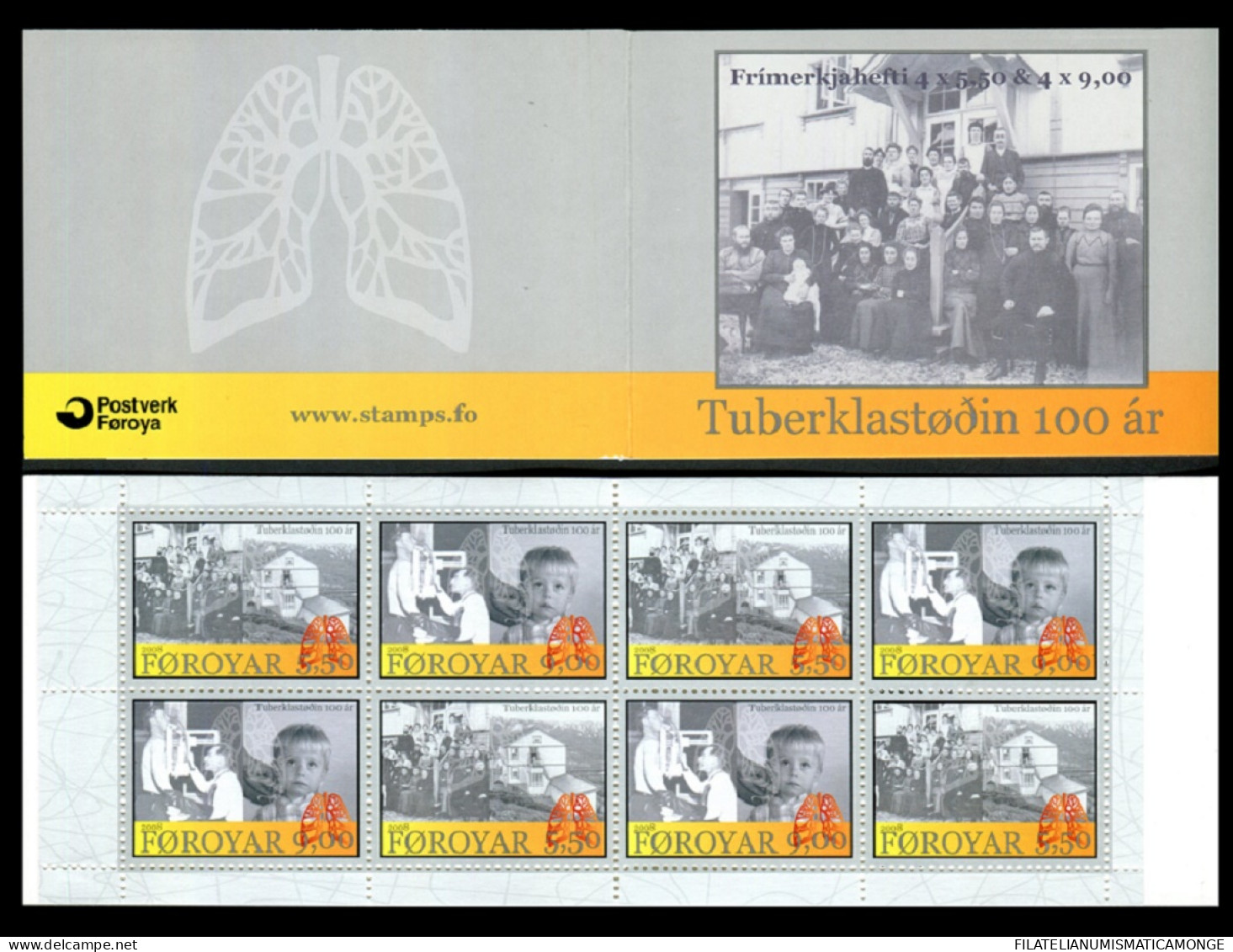 Feroe 2008 Correo 624C. **/MNH Carnet - 100 Aniv. Lucha Contra La Tuberculosis  - Faroe Islands