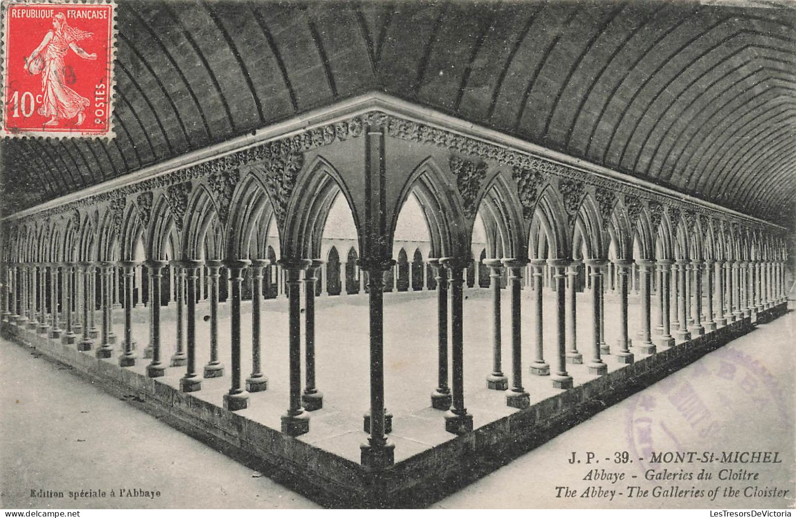 FRANCE - Mont St Michel - Abbaye - Galeries Du Cloitre - Vue Générale - De L'intérieure - Carte Postale Ancienne - Le Mont Saint Michel