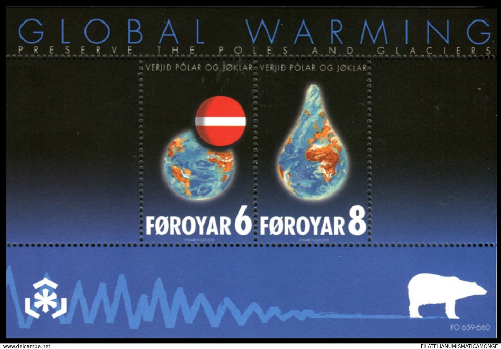 Feroe 2009 Hojas Bloque 24 **/MNH Preservación De Zonas Polares Y Glaciares   - Faroe Islands