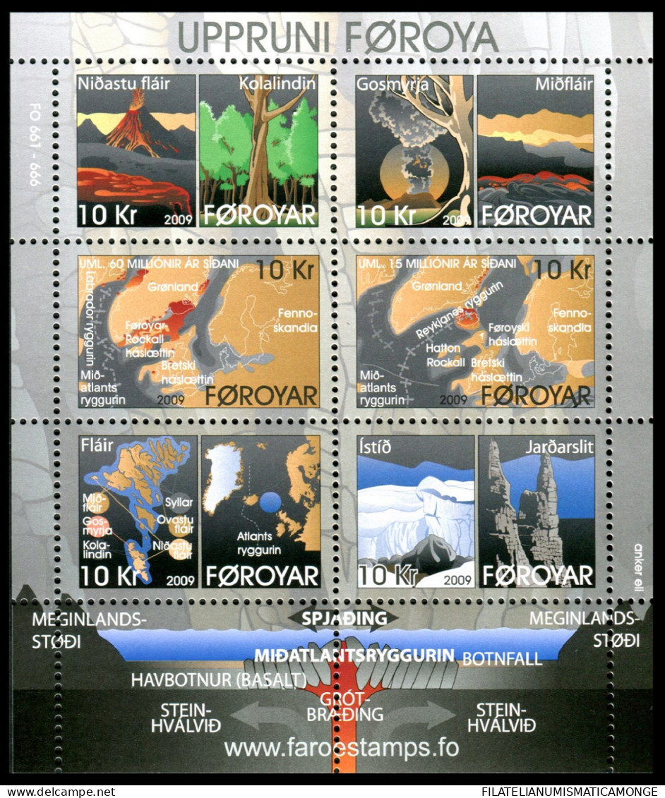 Feroe 2009 Correo 665/70 MH **/MNH Orígenes Geológicos De La Isla (6 Sellos)  - - Faroe Islands